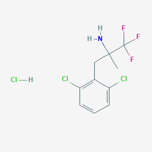 molecular formula C10H11Cl3F3N B2976490 3-(2,6-Dichlorophenyl)-1,1,1-trifluoro-2-methylpropan-2-amine hydrochloride CAS No. 2155852-34-7