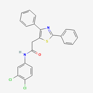 molecular formula C23H16Cl2N2OS B2976497 N-(3,4-dichlorophenyl)-2-(2,4-diphenyl-1,3-thiazol-5-yl)acetamide CAS No. 339277-60-0
