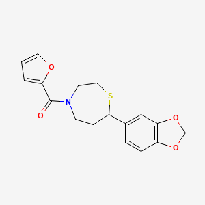 (7-(Benzo[d][1,3]dioxol-5-yl)-1,4-thiazepan-4-yl)(furan-2-yl)methanone