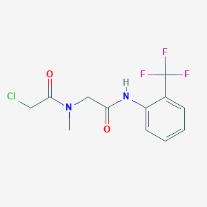 molecular formula C12H12ClF3N2O2 B2976508 2-chloro-N-methyl-N-(2-oxo-2-{[2-(trifluoromethyl)phenyl]amino}ethyl)acetamide CAS No. 744227-38-1