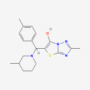 molecular formula C19H24N4OS B2976512 2-甲基-5-((3-甲基哌啶-1-基)(对甲苯基)甲基)噻唑并[3,2-b][1,2,4]三唑-6-醇 CAS No. 851809-15-9