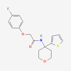 2-(4-fluorophenoxy)-N-(4-(thiophen-2-yl)tetrahydro-2H-pyran-4-yl)acetamide