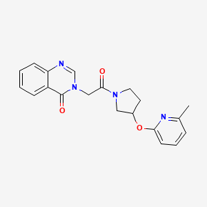 molecular formula C20H20N4O3 B2976517 3-(2-(3-((6-甲基吡啶-2-基)氧基)吡咯烷-1-基)-2-氧代乙基)喹唑啉-4(3H)-酮 CAS No. 1904259-34-2
