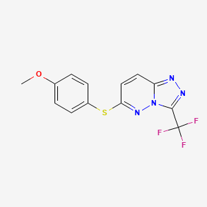 molecular formula C13H9F3N4OS B2976528 Methyl 4-{[3-(trifluoromethyl)[1,2,4]triazolo[4,3-b]pyridazin-6-yl]sulfanyl}phenyl ether CAS No. 339017-51-5