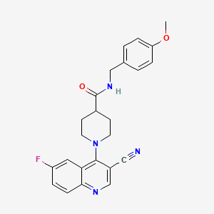 molecular formula C24H23FN4O2 B2976529 N-(3-chloro-4-methoxyphenyl)-2-{[4-ethyl-5-(1-methyl-3-phenyl-1H-pyrazol-4-yl)-4H-1,2,4-triazol-3-yl]thio}acetamide CAS No. 1207037-88-4