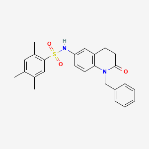 molecular formula C25H26N2O3S B2976533 N-(1-benzyl-2-oxo-1,2,3,4-tetrahydroquinolin-6-yl)-2,4,5-trimethylbenzenesulfonamide CAS No. 951506-06-2