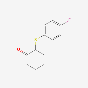 molecular formula C12H13FOS B2976540 2-[(4-Fluorophenyl)sulfanyl]cyclohexan-1-one CAS No. 1044049-41-3