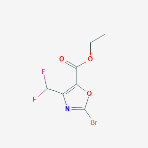 molecular formula C7H6BrF2NO3 B2976545 2-溴-4-(二氟甲基)恶唑-5-羧酸乙酯 CAS No. 2309474-28-8