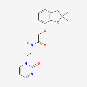 molecular formula C18H21N3O4 B2976549 2-((2,2-dimethyl-2,3-dihydrobenzofuran-7-yl)oxy)-N-(2-(2-oxopyrimidin-1(2H)-yl)ethyl)acetamide CAS No. 2176069-05-7