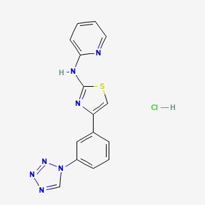 molecular formula C15H12ClN7S B2976553 4-(3-(1H-四唑-1-基)苯基)-N-(吡啶-2-基)噻唑-2-胺盐酸盐 CAS No. 2034530-31-7