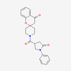 molecular formula C24H24N2O4 B2976564 1'-(5-氧代-1-苯基吡咯烷-3-羰基)螺[色满-2,4'-哌啶]-4-酮 CAS No. 887467-97-2