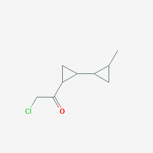 molecular formula C9H13ClO B2976567 2-氯-1-[2-(2-甲基环丙基)环丙基]乙酮 CAS No. 2140750-33-8