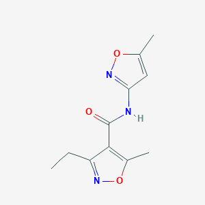 molecular formula C11H13N3O3 B2976569 3-ethyl-5-methyl-N-(5-methyl-1,2-oxazol-3-yl)-1,2-oxazole-4-carboxamide CAS No. 438224-38-5