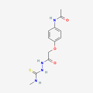 molecular formula C12H16N4O3S B2976570 N-[4-(2-{2-[(methylamino)carbonothioyl]hydrazino}-2-oxoethoxy)phenyl]acetamide CAS No. 897544-75-1