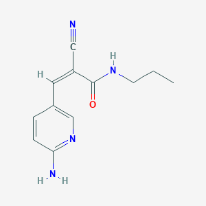 molecular formula C12H14N4O B2976572 (Z)-3-(6-Aminopyridin-3-yl)-2-cyano-N-propylprop-2-enamide CAS No. 2173616-13-0