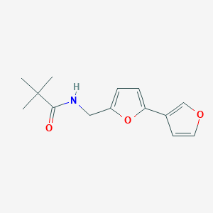 molecular formula C14H17NO3 B2976586 N-({[2,3'-bifuran]-5-yl}methyl)-2,2-dimethylpropanamide CAS No. 2097918-87-9