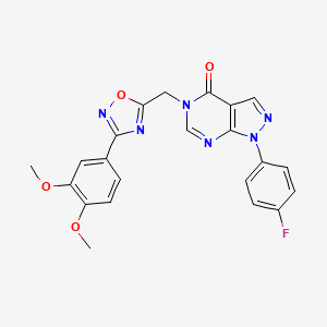 5-{[3-(3,4-dimethoxyphenyl)-1,2,4-oxadiazol-5-yl]methyl}-1-(4-fluorophenyl)-1H,4H,5H-pyrazolo[3,4-d]pyrimidin-4-one