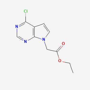 molecular formula C10H10ClN3O2 B2976591 乙酸-2-(4-氯-7H-吡咯并[2,3-d]嘧啶-7-基)乙酯 CAS No. 1823243-43-1