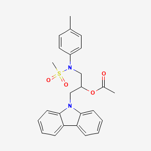molecular formula C25H26N2O4S B2976594 1-(9H-carbazol-9-yl)-3-(N-p-tolylmethylsulfonamido)propan-2-yl acetate CAS No. 1021211-30-2