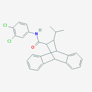 molecular formula C26H23Cl2NO B297660 N-(3,4-dichlorophenyl)-16-propan-2-yltetracyclo[6.6.2.02,7.09,14]hexadeca-2,4,6,9,11,13-hexaene-15-carboxamide 