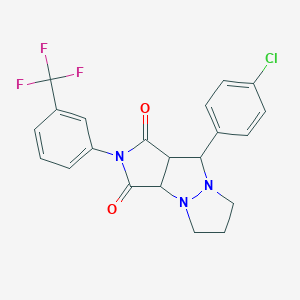 molecular formula C21H17ClF3N3O2 B297661 7-(4-Chlorophenyl)-4-[3-(trifluoromethyl)phenyl]-1,4,8-triazatricyclo[6.3.0.02,6]undecane-3,5-dione 
