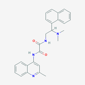 B2976617 N1-(2-(dimethylamino)-2-(naphthalen-1-yl)ethyl)-N2-(2-methylquinolin-4-yl)oxalamide CAS No. 941977-15-7