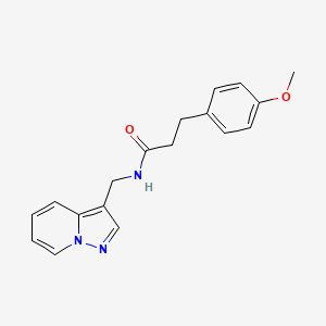 molecular formula C18H19N3O2 B2976619 3-(4-甲氧基苯基)-N-(吡唑并[1,5-a]吡啶-3-基甲基)丙酰胺 CAS No. 1396783-54-2