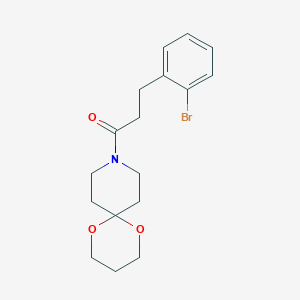 molecular formula C17H22BrNO3 B2976628 3-(2-溴苯基)-1-(1,5-二氧杂-9-氮杂螺[5.5]十一烷-9-基)丙-1-酮 CAS No. 1798029-05-6