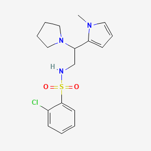molecular formula C17H22ClN3O2S B2976634 2-氯-N-(2-(1-甲基-1H-吡咯-2-基)-2-(吡咯烷-1-基)乙基)苯磺酰胺 CAS No. 1049447-00-8