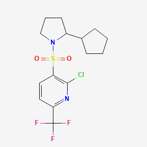 2-Chloro-3-[(2-cyclopentylpyrrolidin-1-yl)sulfonyl]-6-(trifluoromethyl)pyridine