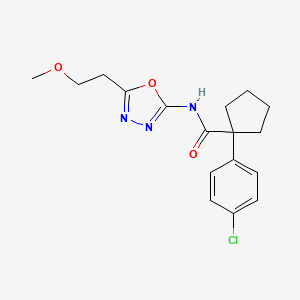 1-(4-chlorophenyl)-N-[5-(2-methoxyethyl)-1,3,4-oxadiazol-2-yl]cyclopentane-1-carboxamide