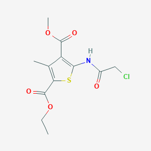 molecular formula C12H14ClNO5S B2976662 2-Ethyl 4-methyl 5-[(chloroacetyl)amino]-3-methylthiophene-2,4-dicarboxylate CAS No. 356568-69-9