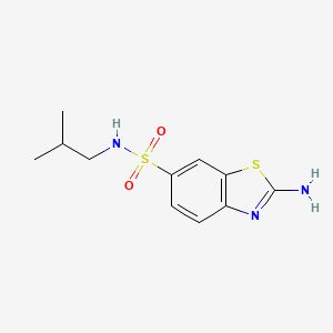 molecular formula C11H15N3O2S2 B2976665 2-amino-N-(2-methylpropyl)-1,3-benzothiazole-6-sulfonamide CAS No. 717896-45-2