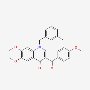 8-(4-Methoxybenzoyl)-6-[(3-methylphenyl)methyl]-2,3-dihydro-[1,4]dioxino[2,3-g]quinolin-9-one