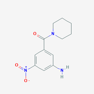 molecular formula C12H15N3O3 B2976672 [3-Nitro-5-(piperidin-1-ylcarbonyl)phenyl]amine CAS No. 696631-19-3