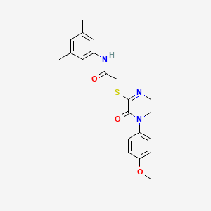molecular formula C22H23N3O3S B2976678 N-(3,5-二甲基苯基)-2-[4-(4-乙氧基苯基)-3-氧代吡嗪-2-基]硫代乙酰胺 CAS No. 900007-39-8