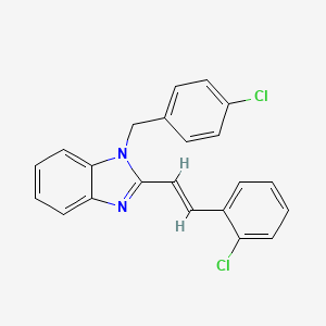 molecular formula C22H16Cl2N2 B2976683 1-(4-氯苄基)-2-(2-氯苯乙烯基)-1H-1,3-苯并咪唑 CAS No. 338772-25-1