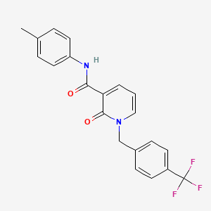 molecular formula C21H17F3N2O2 B2976695 N-(4-甲基苯基)-2-氧代-1-(4-(三氟甲基)苄基)-1,2-二氢-3-吡啶甲酰胺 CAS No. 338977-47-2