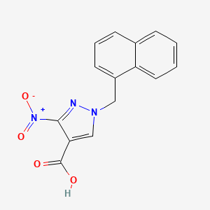 molecular formula C15H11N3O4 B2976714 1-(1-naphthylmethyl)-3-nitro-1H-pyrazole-4-carboxylic acid CAS No. 1856097-58-9