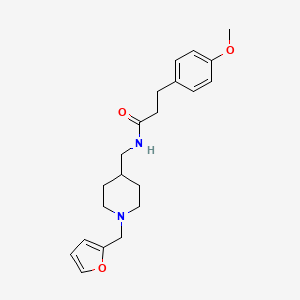 molecular formula C21H28N2O3 B2976715 N-((1-(furan-2-ylmethyl)piperidin-4-yl)methyl)-3-(4-methoxyphenyl)propanamide CAS No. 953996-67-3