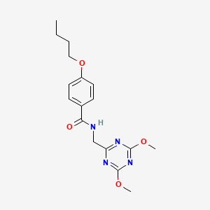 molecular formula C17H22N4O4 B2976725 4-butoxy-N-((4,6-dimethoxy-1,3,5-triazin-2-yl)methyl)benzamide CAS No. 2034521-02-1