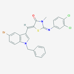 molecular formula C26H18BrCl2N3OS B297673 5-[(1-benzyl-5-bromo-1H-indol-3-yl)methylene]-2-[(3,4-dichlorophenyl)imino]-3-methyl-1,3-thiazolidin-4-one 