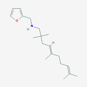 molecular formula C19H31NO B2976742 (4E)-N-(furan-2-ylmethyl)-2,2,5,9-tetramethyldeca-4,8-dien-1-amine CAS No. 326011-28-3