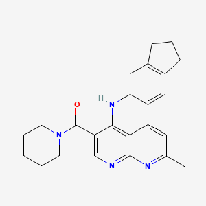 N-(2,3-dihydro-1H-inden-5-yl)-7-methyl-3-(piperidine-1-carbonyl)-1,8-naphthyridin-4-amine