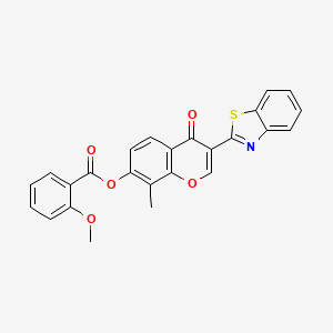 B2976761 3-(benzo[d]thiazol-2-yl)-8-methyl-4-oxo-4H-chromen-7-yl 2-methoxybenzoate CAS No. 610759-47-2
