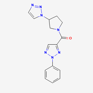 (3-(1H-1,2,3-triazol-1-yl)pyrrolidin-1-yl)(2-phenyl-2H-1,2,3-triazol-4-yl)methanone