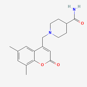 1-[(6,8-Dimethyl-2-oxochromen-4-yl)methyl]piperidine-4-carboxamide