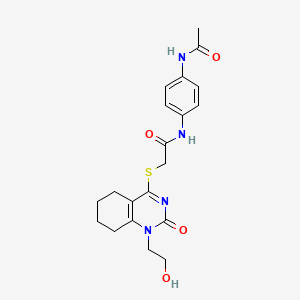 N-(4-acetamidophenyl)-2-((1-(2-hydroxyethyl)-2-oxo-1,2,5,6,7,8-hexahydroquinazolin-4-yl)thio)acetamide