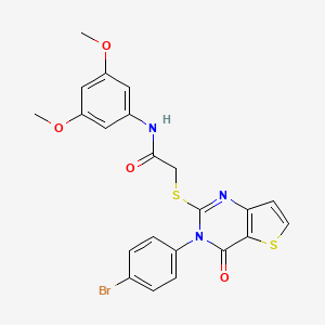 2-((3-(4-bromophenyl)-4-oxo-3,4-dihydrothieno[3,2-d]pyrimidin-2-yl)thio)-N-(3,5-dimethoxyphenyl)acetamide