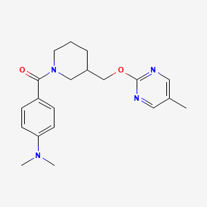 molecular formula C20H26N4O2 B2976797 N,N-dimethyl-4-(3-{[(5-methylpyrimidin-2-yl)oxy]methyl}piperidine-1-carbonyl)aniline CAS No. 2379973-15-4